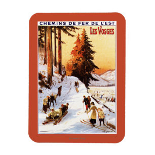 Magnet Flexible Sledding et skier à l'affiche de VOSGES