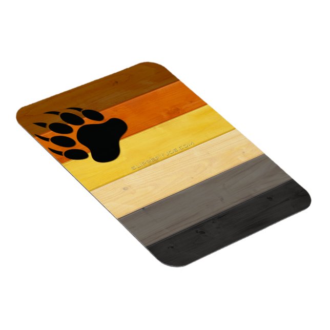 Magnet Flexible SlipperyJoe's Bear Pride drapeau en bois Fraternit (Côté Droit)