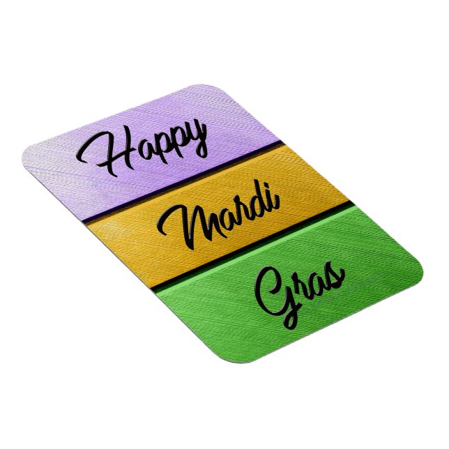 Magnet Flexible SlipperyJoe's Happy Mardi Gras violet or vert b (Côté Droit)