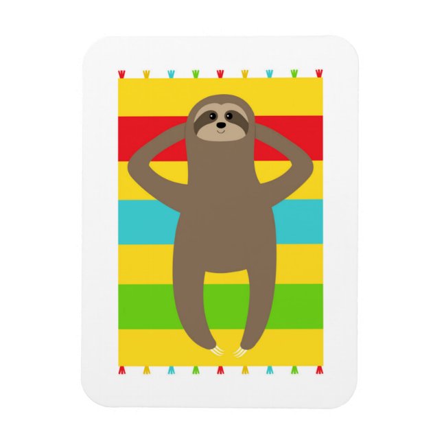 Magnet Flexible Sloth Sur La Plage (Vertical)