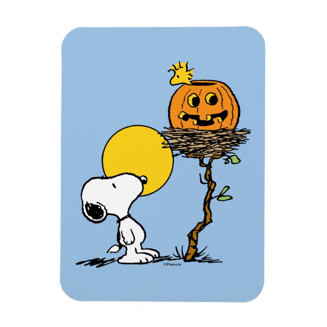 Magnet Flexible Snoopy & Bois Nid Avec Jack O'Lantern (Vertical)