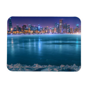 Magnet Flexible Snow and ice abound on lake michiga at Arctic