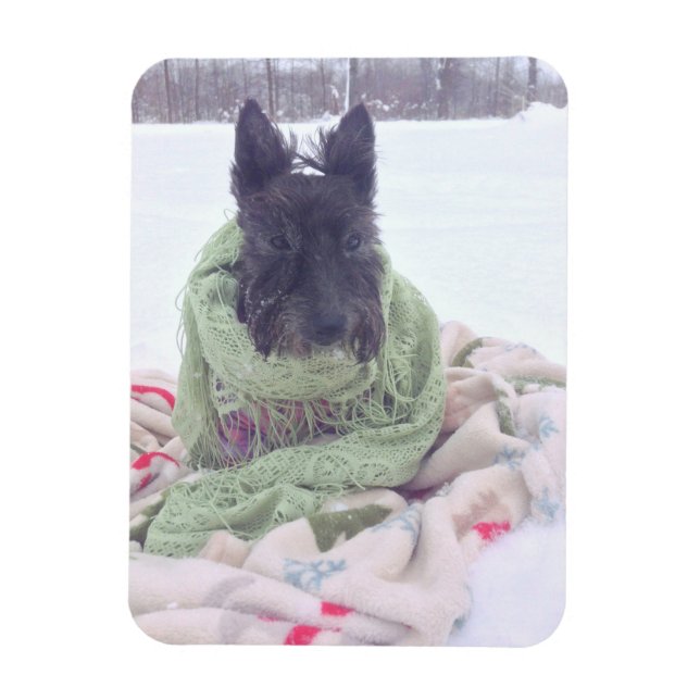 Magnet Flexible Snow Scottie (Vertical)