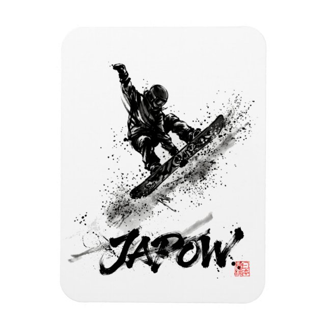 Magnet Flexible Snowboard Brush Art - Snowboarder Grab (Vertical)
