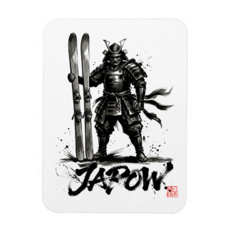 Magnet Flexible Snowboard Brush Art - Standing Samurai Ski