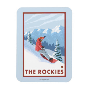 Magnet Flexible Snowboarder - Les Rocheuses