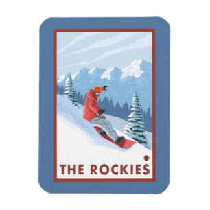 Magnet Flexible Snowboarder - Les Rocheuses