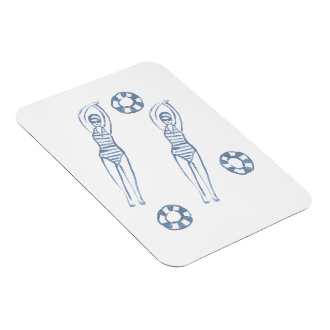 Magnet Flexible Snychro artistique nageurs Illustration bleue (Côté Droit)