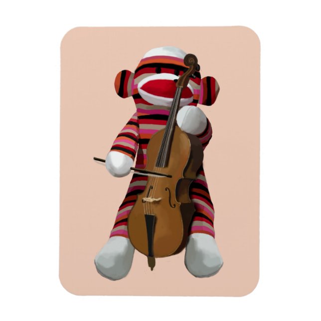 Magnet Flexible Sock Monkey et Cello 2 (Vertical)