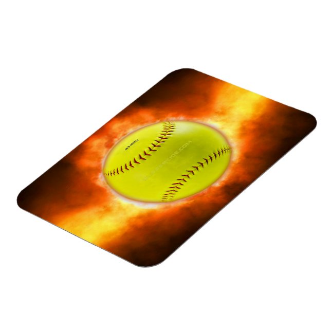 Magnet Flexible Softball artistique de SlipperyJoe sur feu cadeaux (Côté Gauche)