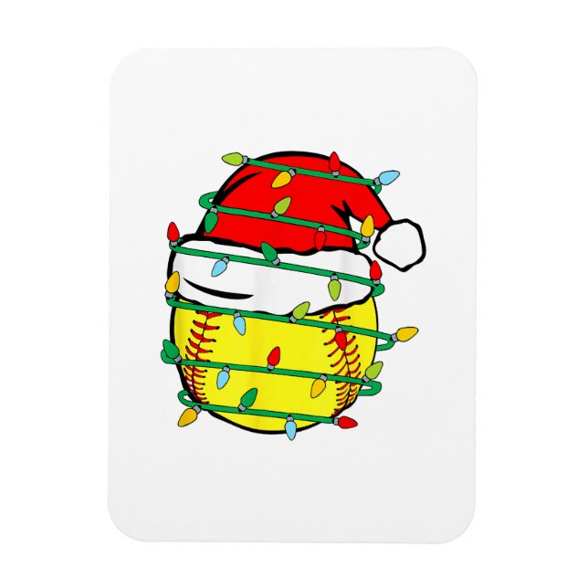 Magnet Flexible Softball de Noël  (Vertical)