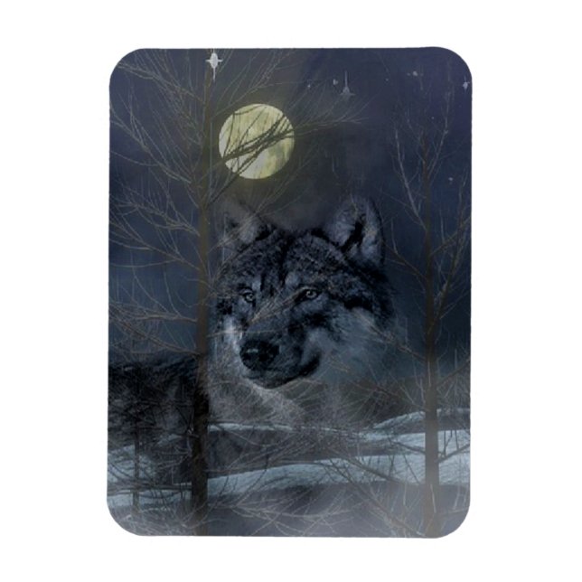 Magnet Flexible Soirée Wolf Spirit Moon (Vertical)