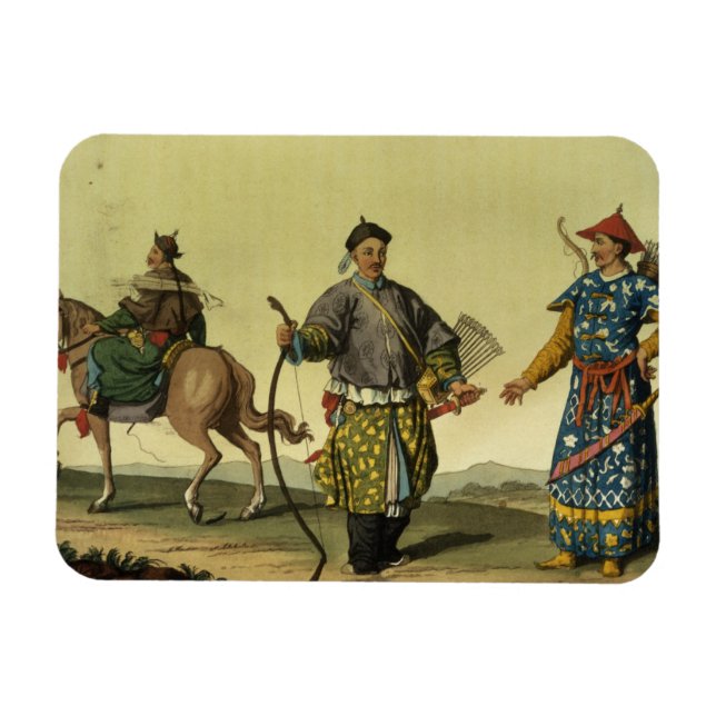 Magnet Flexible Soldats des huit drapeaux mongols de la milice de  (Horizontal)