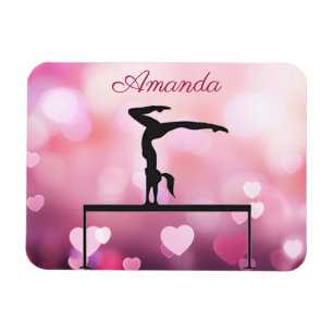 Magnet Flexible Solde de gymnastique Coeurs rose poutre