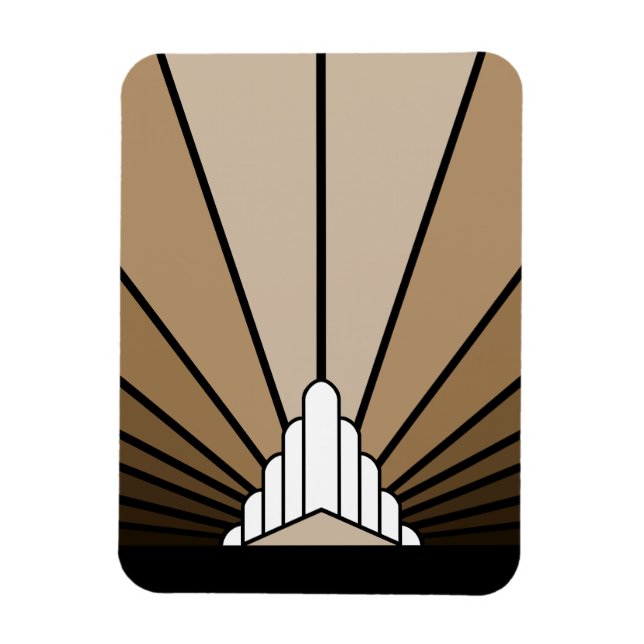 Magnet Flexible Soleil Art déco bronzé (Vertical)