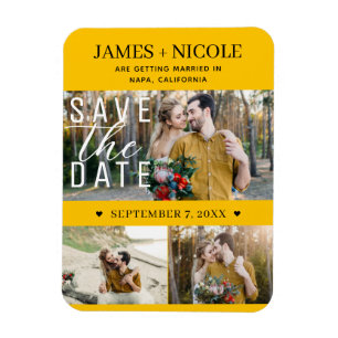 Magnet Flexible Soleil Moderne Enregistrer la Date Mariage 3 Photo
