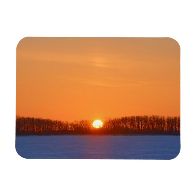 Magnet Flexible Soleil sur prairie | Manitoba, Canada (Horizontal)