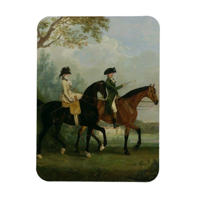 Magnet Flexible Son Honneur. Marcia Pitt Riding avec son frère, le (Vertical)