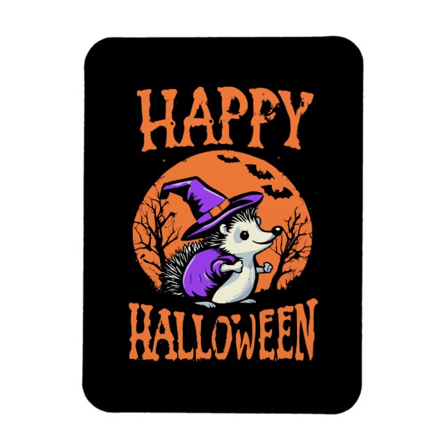 Magnet Flexible Soricidé de Halloween heureux Sorcière (Vertical)