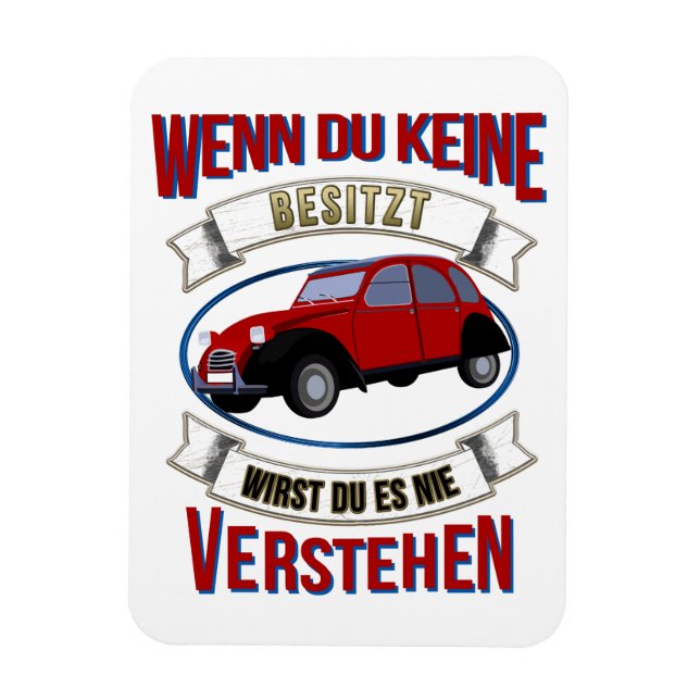 Magnet Flexible Sort de l'amant Oldtimer 2cv (Vertical)