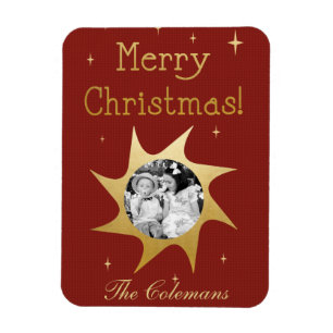 Magnet Flexible Souhaits de Noël brillants - aimant photo