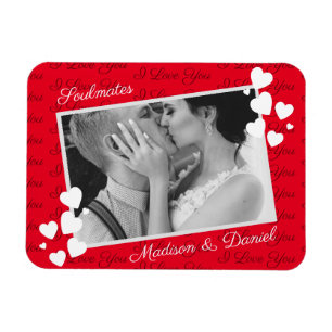 Magnet Flexible Soulmates I Love You Personnalisé Photo Romantique