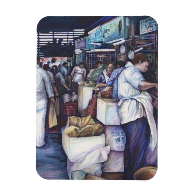 Magnet Flexible Soupe à la tête de poisson, Singapour (Vertical)