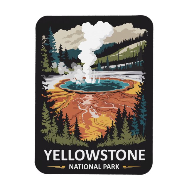Magnet Flexible Source chaude du parc national de Yellowstone (Vertical)