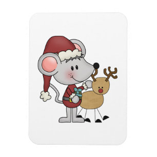 Magnet Flexible Souris de Noël et