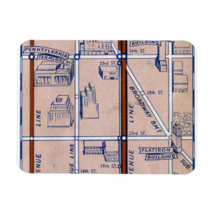 MAGNET FLEXIBLE SOUTERRAIN MAP, 1940 2 DE NEW YORK