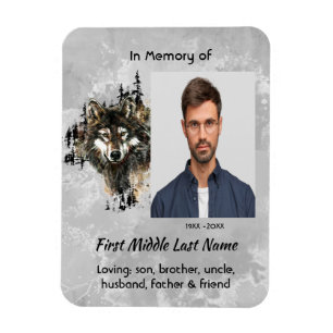 Magnet Flexible Souvenir commémoratif Loup Loups Art animalier