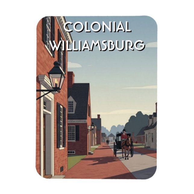 Magnet Flexible Souvenir de Colonial Williamsburg Virginie (Vertical)