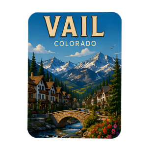 Magnet Flexible Souvenir de la montagne de Vail Colorado
