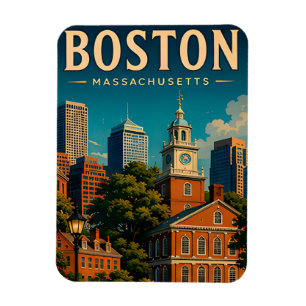 Magnet Flexible Souvenir de vacances à Boston Massachusetts