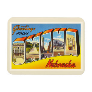 Magnet Flexible Souvenir de Vintage voyage de Ne d'Omaha Nébraska