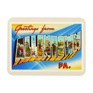 Magnet Flexible Souvenir de Vintage voyage de PA d'Allentown