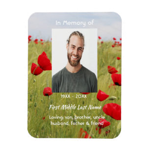 Magnet Flexible Souvenir Mémorial Coquelicot Rouge Champ
