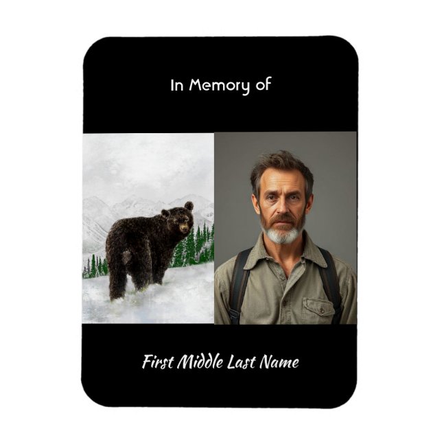Magnet Flexible Souvenir Mémorial Ours Noir Animal (Vertical)