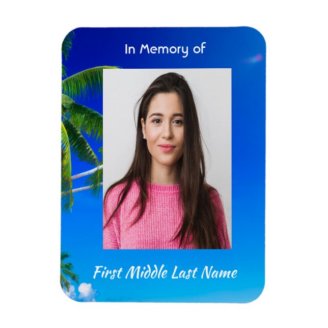 Magnet Flexible Souvenir Mémorial Plage Tropicale Exotique (Vertical)