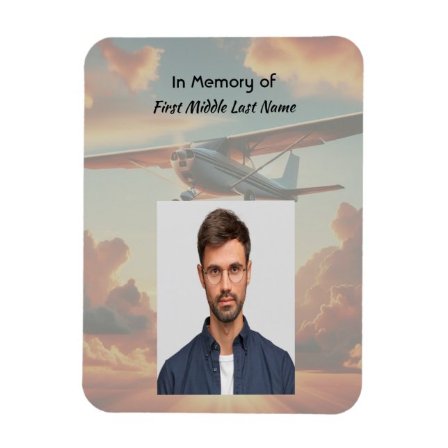 Magnet Flexible Souvenirs commémoratifs Avion de ligne Coucher de  (Vertical)