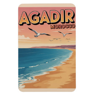 Magnet Flexible Souvenirs de voyage de la plage de la ville vintag