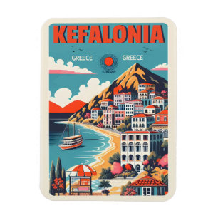 Magnet Flexible souvenirs de voyage kefalonia grèce vintage