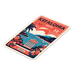Magnet Flexible souvenirs de voyage kefalonia grèce vintage