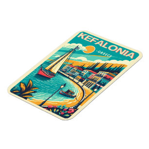 Magnet Flexible souvenirs de voyage kefalonia grèce vintage