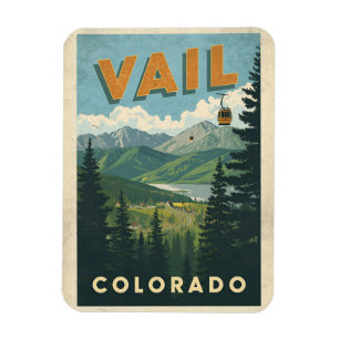 Magnet Flexible souvenirs vintage Vail colorado téléphérique extér