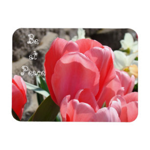 Magnet Flexible Soyez en paix aimants Jardin de fleurs de tulipe d