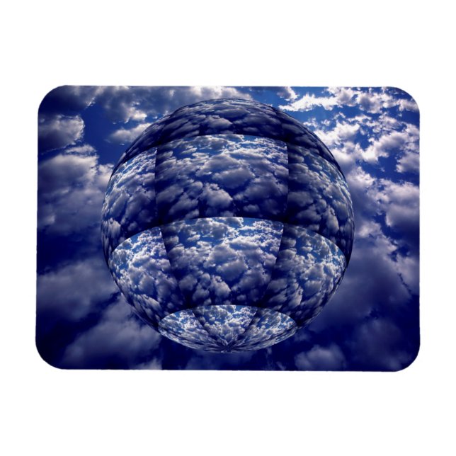 Magnet Flexible Sphère 3D de nuage abstrait (Horizontal)