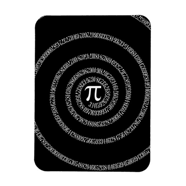 Magnet Flexible Spirale pour typographie Pi sur fond noir (Vertical)