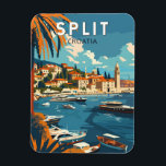 Magnet Flexible Split Croatie Travel Art Vintage<br><div class="desc">Fractionner la conception de déplacement vectoriel rétro. Split,  historiquement connue sous le nom de Spalato,  est la deuxième plus grande ville de Croatie après la capitale Zagreb,  la plus grande ville de Dalmatie et la plus grande ville de la côte croate.</div>