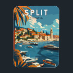 Magnet Flexible Split Croatie Travel Art Vintage<br><div class="desc">Fractionner la conception de déplacement vectoriel rétro. Split,  historiquement connue sous le nom de Spalato,  est la deuxième plus grande ville de Croatie après la capitale Zagreb,  la plus grande ville de Dalmatie et la plus grande ville de la côte croate.</div>